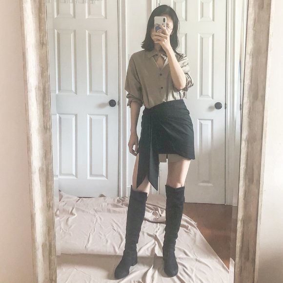 Browns Couture Suede Over-the-knee Boots in Navy - Picture 2 of 11